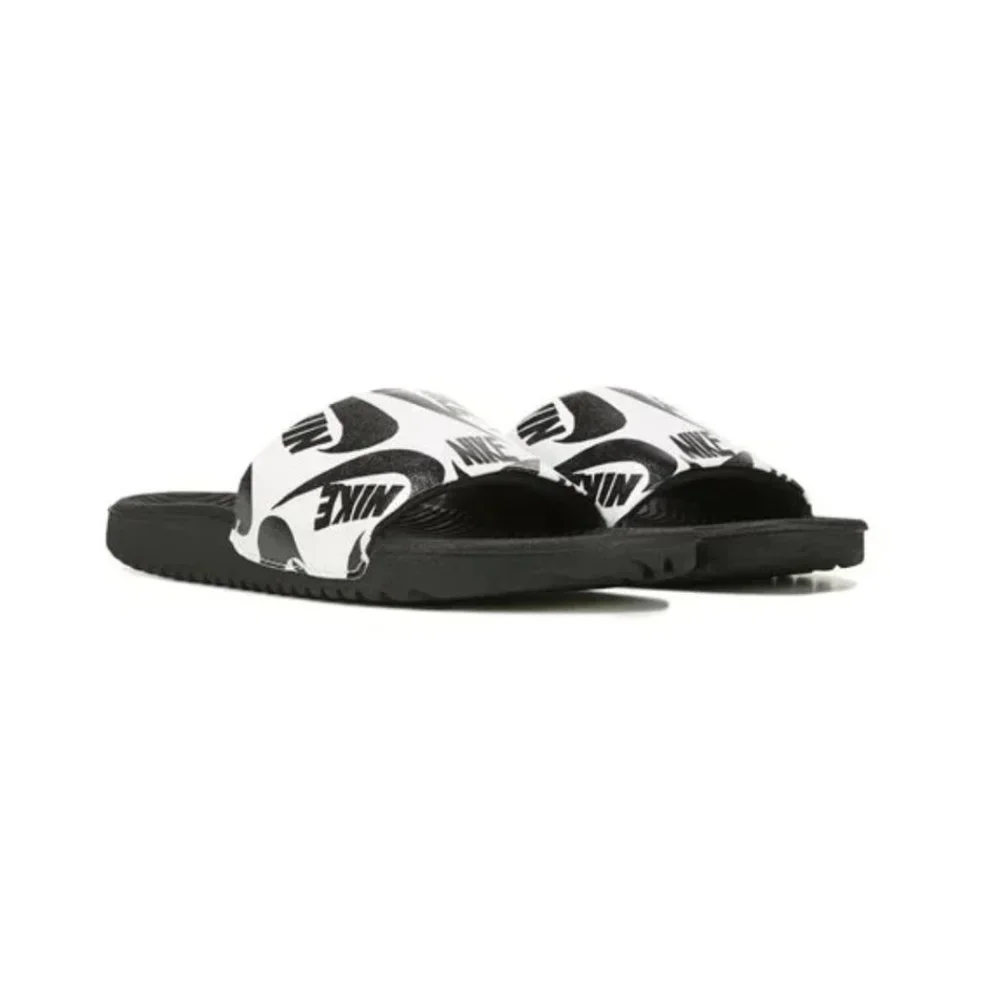 Nike Kids Kawa Slide SE JDI GS/PS Black White Kid Slip On Sandal